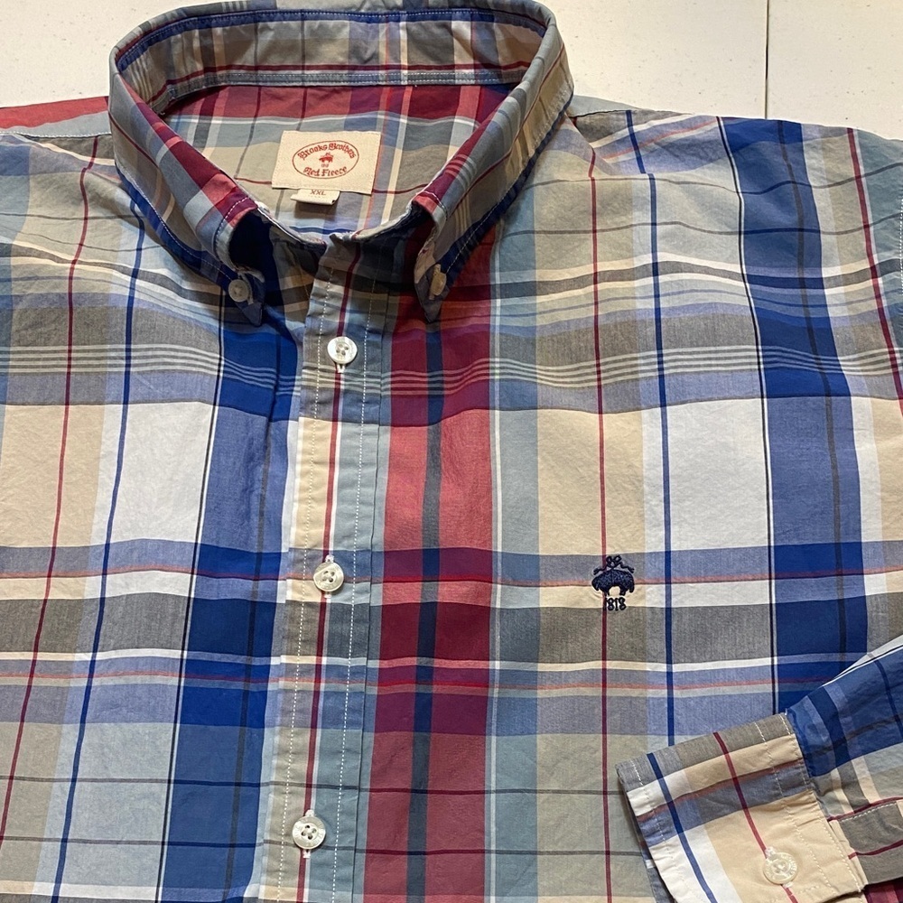 Brooks Brothers Men's Multi-Color Plaid Shirt XXL but check measurements